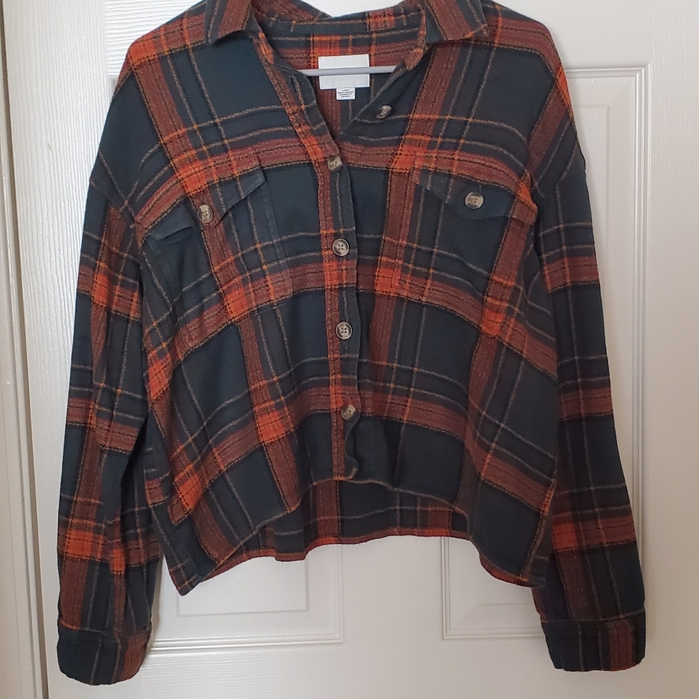 American Eagle AE Cropped Flannel - Women's Large - Pre-owned